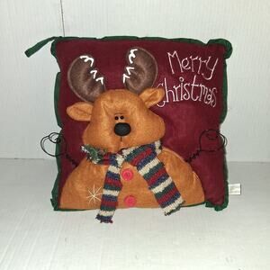 Reindeer Throw Pillow Christmas 3D Merry Christmas